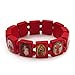 Stretch Red Wooden Saints Bracelet / Jesus Bracelet / All Saints Bracelet - Up to 20cm Length
