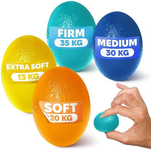 Photo 1 of 4 Pcs Squeeze Balls for Hand Therapy - 4 Resistance Levels Hand Exercise Balls for Arthritis, Pleasant to Touch & Lightweight - Physical Therapy Ball for Recovery, Stress Relief, Grip Strength, Focus