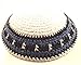 Round Designs Cotton Knitted Yarmulke Kippah 17 Cm Diameter White