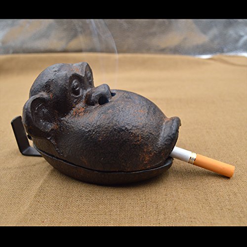 Cigar Ashtray, Monkey Ashtray for Cigarettes Outdoor Indoor, Cast Iron