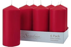 Stonebriar Unscented Pillar Candles – 80 Hour Burn Time, Long-Lasting Wax Candles for Weddings, Holidays, Home Décor & Specia