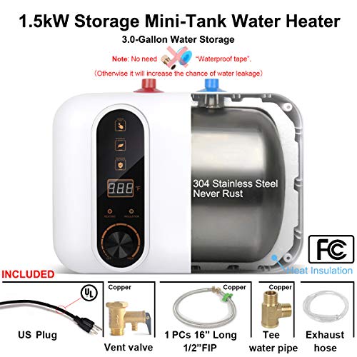Electric Hot Water Heater 110120V Small Compact Tank Storage,Rv Tr 2.5
