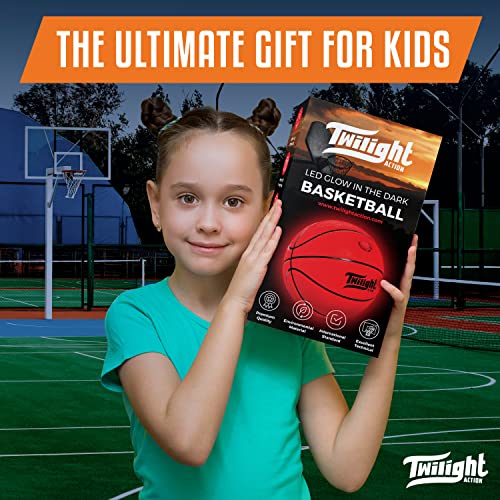 TWILIGHT ACTION Glow in The Dark Basketball, Light Up Basketball