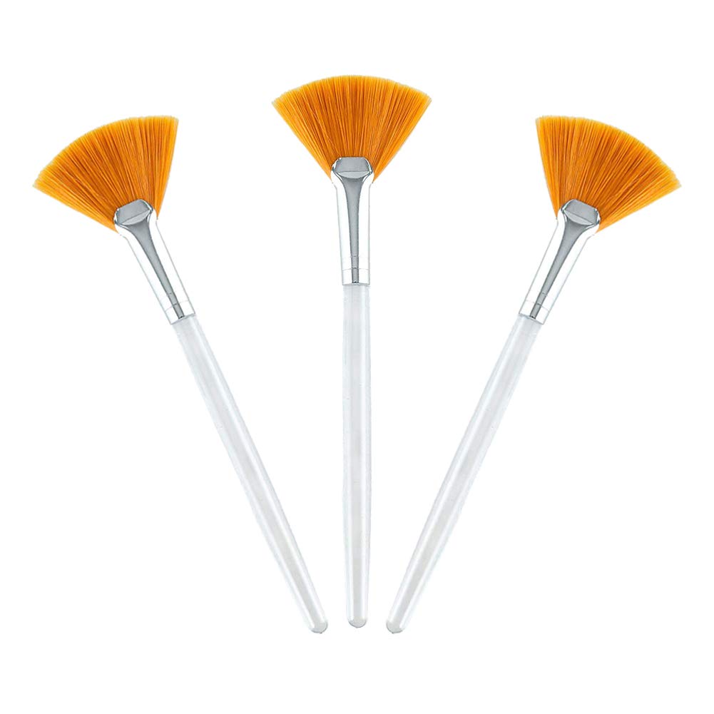 JeogYong 3 pcs Facial Brushes Fan Mask Brush Applicator, Soft Makeup Brushes Beauty Tools for Peel Mask Makeup: Beauty