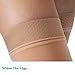 Medical Thigh High Compression Stockings, Firm Support 20-30 mmhg Gradient Footless Compression Socks with Silicone Band for Men & Women (Beige, Large)