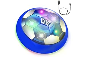 VNVDFLM Kids Toys Hover Soccer Ball with LED Light and Soft Foam Bumper, Air Floating Soccer Ball - Indoor Outdoor Game Gifts for Boys & Girls (Age 3-9) (Blue)