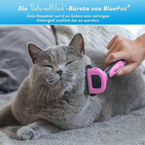 BluePet-UnterwollGlck-selbstreinigende-deShedding-Katzenbrste-Hundebrste-Entfernung-der-Unterwolle-60mm
