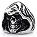 KONOV Mens Stainless Steel Ring, Gothic Casted Grim Reaper Skull, Black, Size 13