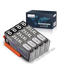 Office World cartucho de tinta compatible de reemplazo para PGI-250XL CLI-251XL, compatible con PIXMA MX922 MG7520 MG5520 MG5420 MG7120 MG6320 MG6620 IP8720 MG5620, gris