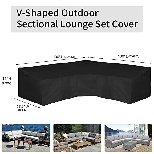 EasyGoing Patio VShaped Sectional Sofa Cover, Waterproof Outdoor