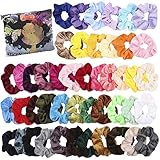 Hair Scrunchies Velvet Elastic Hair Bands Scrunchy Hair Ties Ropes Scrunchie for Women or Girls Hair Accessories - 46 Assorted Colors Scrunchies