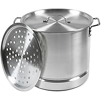IMUSA USA Aluminum Tamale and Steamer Steamer Po 12-Quart, Silver