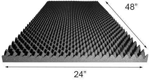 Acoustic Foam provides better soundproofing Prime Condition. use in recording studios, control rooms Acoustic Foam Egg Crate Panel Studio Soundproofing Foam Wall Panel 48" X 24" X 2.5" (2 Pack)
