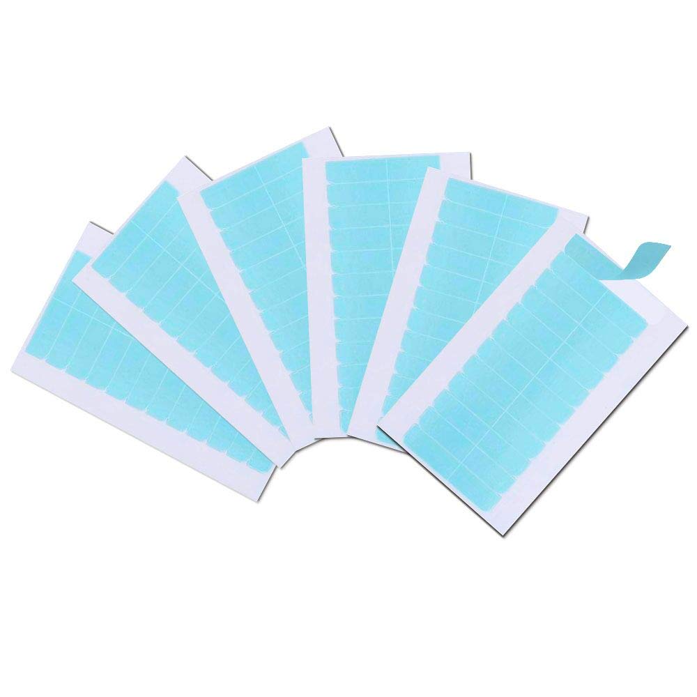 Hair Extension Tape Tabs 72pcs Double Sided Adhesive for Hair Weft Replacement 4 x 0.8cm Blue