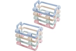 Baluue 8pcs Kitchen Door Garbage Bag Holder Rack with Hooks, Plastic Hanging Trash Bag Organizer