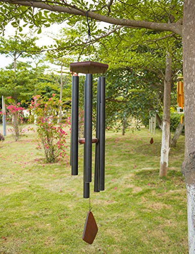 Afirst Outdoor Wind Chimes 46 inches with 6 Tuned Tubes Silver Amazing Grace Wind Chime Outdoor Deep Tone Metal Chimes Garden Patio Home Decoration Gift for Family and Friends.