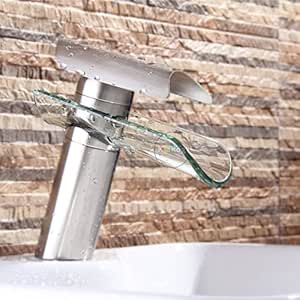 SJHFDOI Grifo Cuarto de baño Moderno Cascada De Cristal Chrome