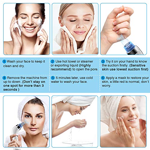 Blackhead Remover, Gahoroy Blackhead Vacuum Suction Remover, Electronic Pore Vacuum Cleaner, Acne Extractor Tool Set with LED Display for Facial Skin Treatment