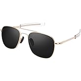 RCXKOOM Men's Aviator Sunglasses American Army Military Pilot Polarized Sunglasses Bayonet Temples