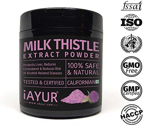 iAYUR Milk Thistle Extract Powder 100 Gms | Tested & Certified 100% Potent, Natural, Pure & Safe - Herbal Liver Care Formula