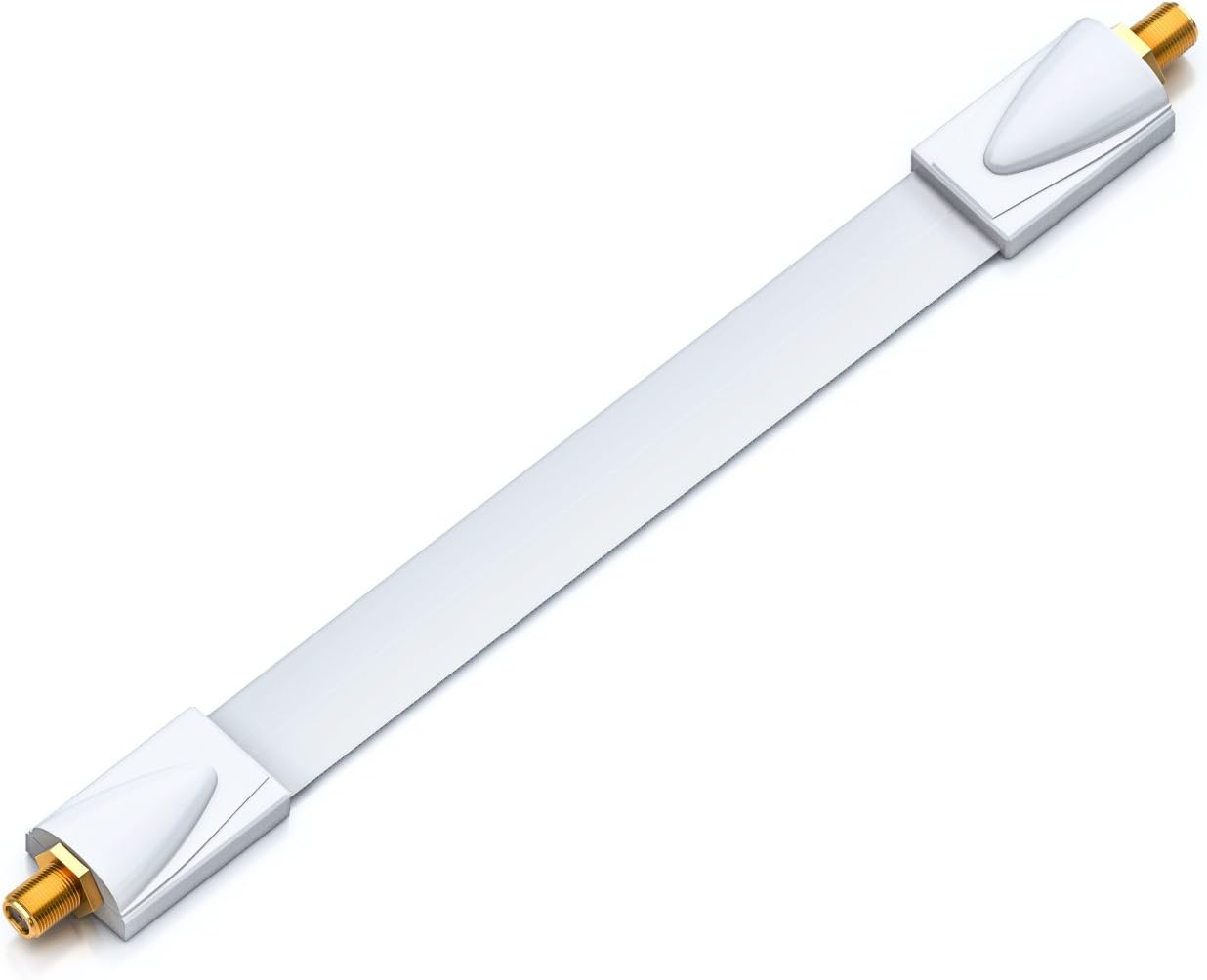 Deleycon Window Feed-Through Cable, 17cm, for SAT Kabel TV, Set-top Box, White, 1x 26cm mit Klebepads - Image 4