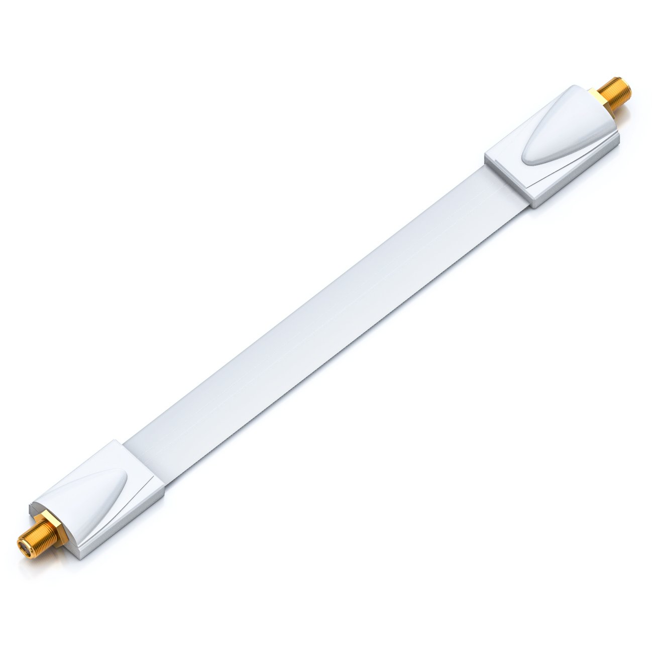 DeleyCON Window Feed-Through Coaxial Cable Connector, F-Type, Male-to-Female, 18.8g, White, MK3304, Compatible with Satellite Receiver, Set-top Box