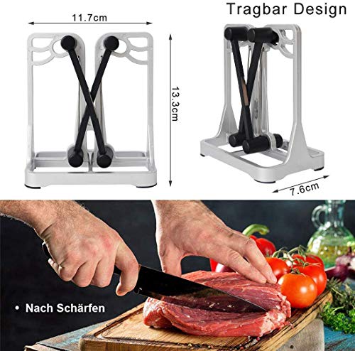 Knife Sharpener, Sharpens, Hones, Polishes Beveled Blades, Standard Blades, Chef\'s Knives - Safe, Easy to Use Kitchen Tools