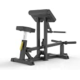 Gronk Fitness Bicep Curl Machine, Plate Loaded Weight Machine | Adjustable Seat. 2 Weight Horns for Max Load of 440lbs.