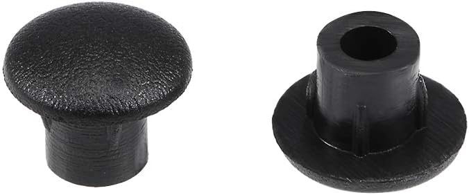 uxcell Shelf Peg Hole Plugs 5mm Dia Black Plastic Tube Cover for Nail Cabinet Button Bracket Cupboard Bookshelf Bookcase Adjustable Shelf Closet, 50Pcs