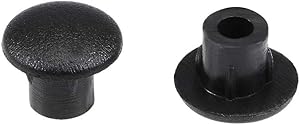 uxcell Shelf Peg Hole Plugs 5mm Dia Black Plastic Tube Cover for Nail Cabinet Button Bracket Cupboard Bookshelf Bookcase Adjustable Shelf Closet, 50Pcs
