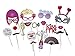 Bachelorette Party Favors, Photo Booth Props 22-Piece Kit - Bridal Wedding Shower Supplies - Glasses, Masks, Tiaras, Mustaches On Sticks - Pre-Assembled - Girls Night Out Accessories