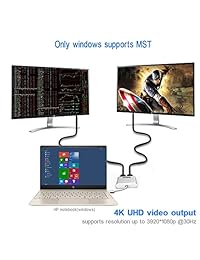 USB C a HDMI, DisplayPort adaptador, Belinda USB 3.1 Tipo C Thunderbolt 3 A HDMI, DisplayPort adaptador 4 K 30 hz USB C a HDMI, DP MST Hub con carcasa de aluminio
