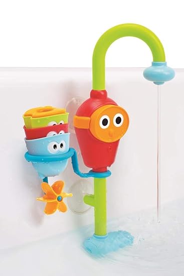 Amazon Com Yookidoo Baby Bath Toy Flow N Fill Spout Bathtub Magical Kids Toy Three Stackable Bathtime Play Cups And Water Spray Spout Bathtub Toys Baby