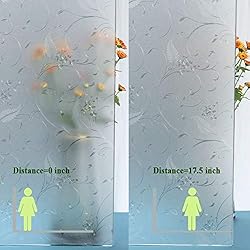 Mikomer Privacy Window Film Etched Flowers Static