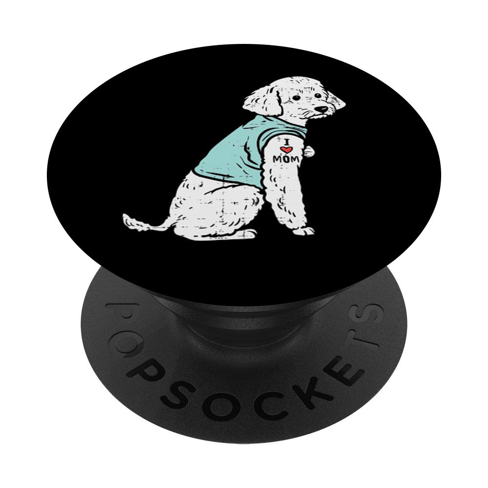 Poodle I Love Mom Tattoo Cute Pet Dog Owner Lover Women Gift PopSockets PopGrip: Swappable Grip for Phones & Tablets