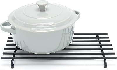 simplywire Trivet Heat Resistant Kitchen Worktop Protector Large Black