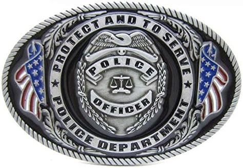 Belt Buckle Vintage Police Officer Protect and to Serve Mens Police Department