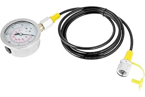 YANMIS Hydraulic Hose with 0~600 BAR / 0~8500 PSI Dial Pressure with Pressure Test Hose M16*2-1/4 Thread Connector Pressure Test Kit