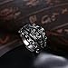 Herinos Stainless Steel Black Crown Ring Halloween with Hollowed-Out Design