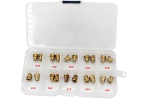 KIPA 20Pcs Carburetor Main Jet Assortment kit for Style AED Barry Grant Quick Fuel Demon Avenger Carburetor 1/4"-32 UNF Unified Fine Thread 2Pcs Per 60# 61# 62# 63# 64# 65# 66# 67# 68# 69#