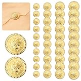 40 Pcs Metal Buttons Set Gold Blazer Button for