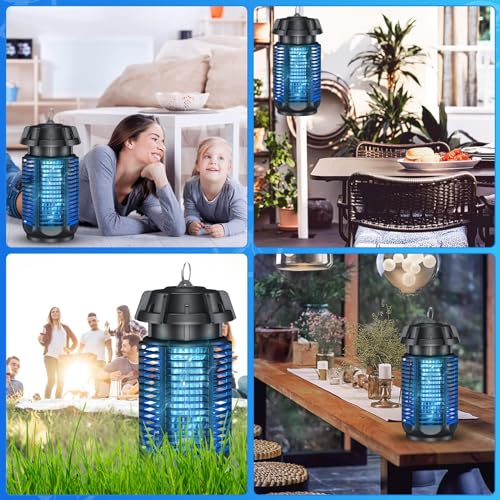 TERRIFI Electric Bug Zapper, 20W UV LED Mosquito Killer Lamp, 4000V High Voltage Power, Effective Area 80m², Suitable for Indoor and Outdoor Use, Fly Trap Light for Home, Office and Garden