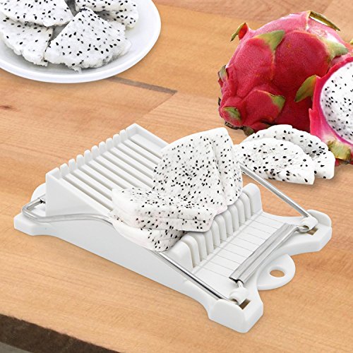 Luncheon Meat Slicer Yummy Sam Cheese Slicer Boiled Egg Slicer Fruit Slicer Soft Food Slicer Sushi Cutter Canned Meat Slicer with 10 Cutting Wire in Stainless Steel - Thumbnail 3