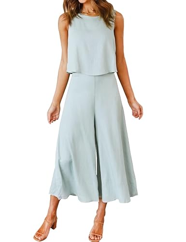 ROYLAMP Women's Summer Piece Outfits Round neck Crop Basic Top