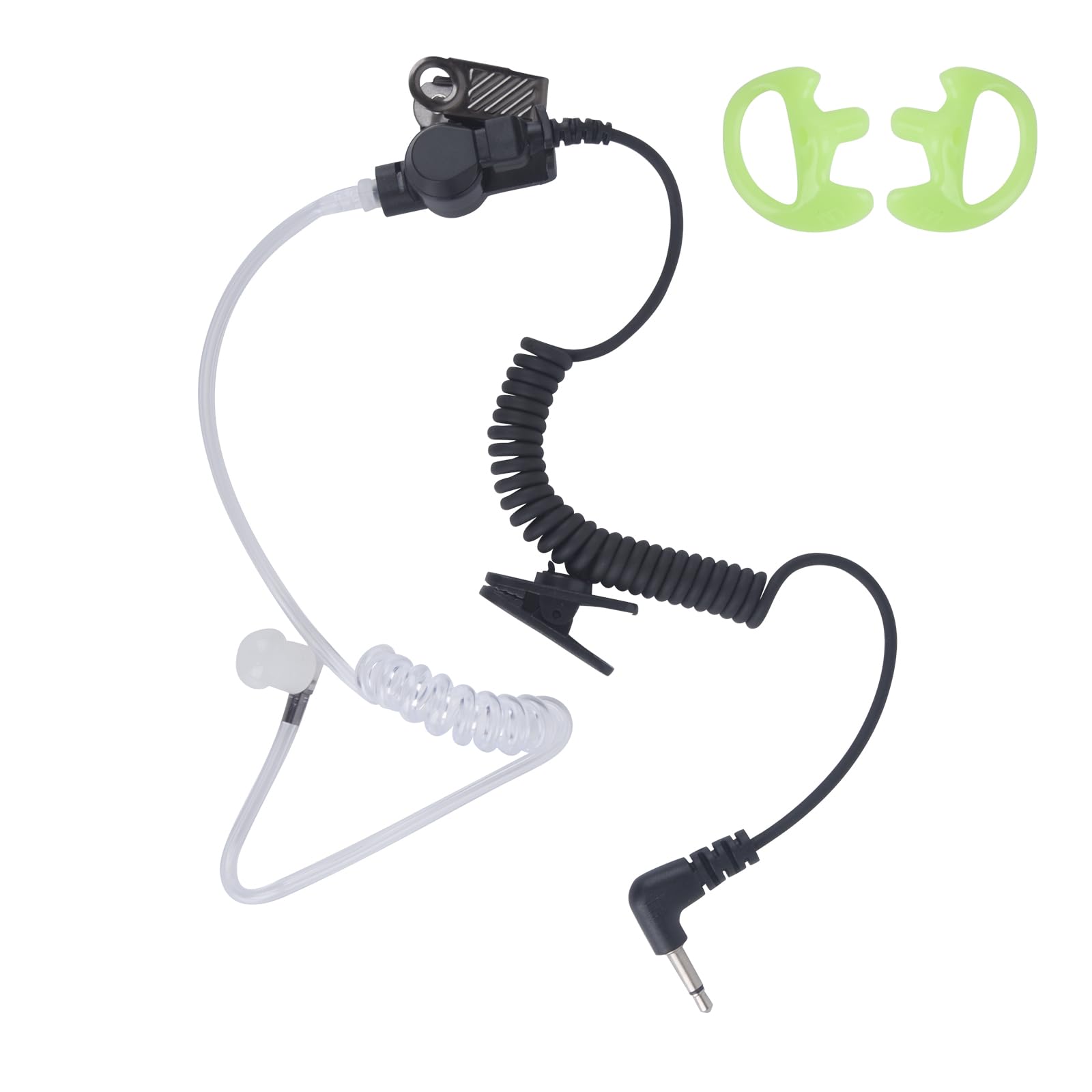 Photo 1 of WODASEN 1 Pin 3.5mm Listen Only Earpiece Short Wire Acoustic Tube Walkie Talkie Ear Piece Single Ear Listen Receiver Two Way Radio Surveillance Headset for Speaker Mic Audio Jack Law Enforcement Kit