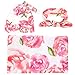 Newborn Baby Swaddle Blanket Hospital Hat and Headband Value Set,Receiving Blankets, Pink Flower