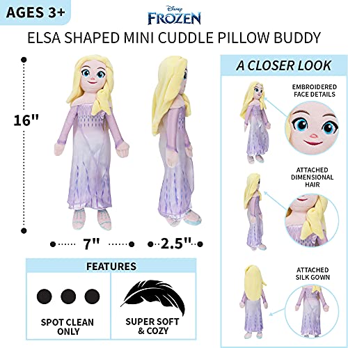 Franco Disney Frozen 2 Elsa Kids Bedding Super Soft Plush Junior Cuddle Pillow Buddy, Official