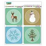 Christmas Reindeer Snowman Snowflake Tree