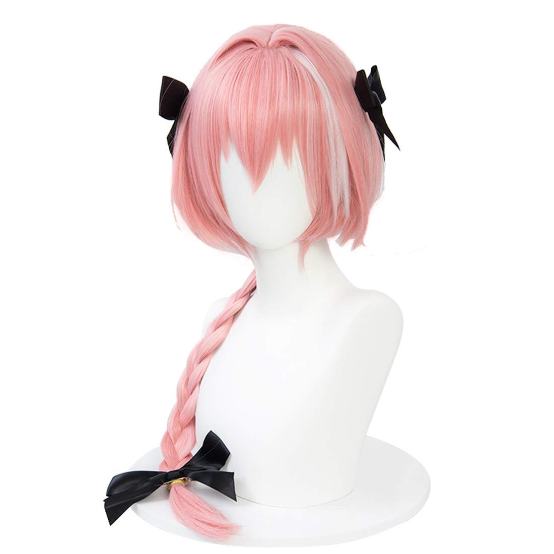 Photo 1 of SL Pink Braided Wig Cosplay Costume Women's Halloween Party Hair Wig with Pigtails Ponytail for Girls + Cap