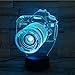 3D Optical Illusion Night Light - 7 LED Color Changing Lamp - Cool Soft Light Safe For Kids - Solution For Nightmares - Canon Digital SLR Camera DSLR